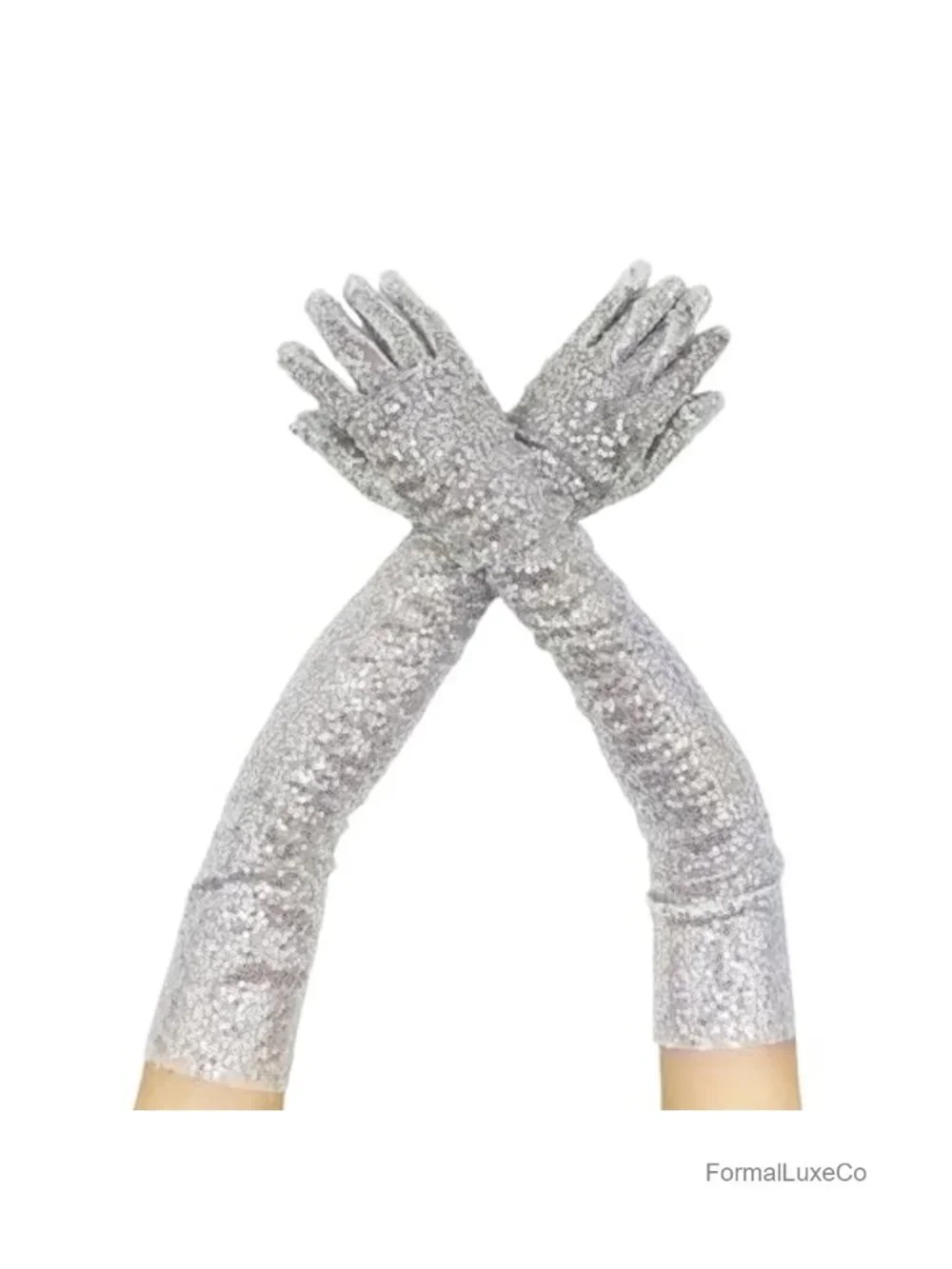Sparkly Sequin Long Gloves Elbow Length Opera Party Gloves